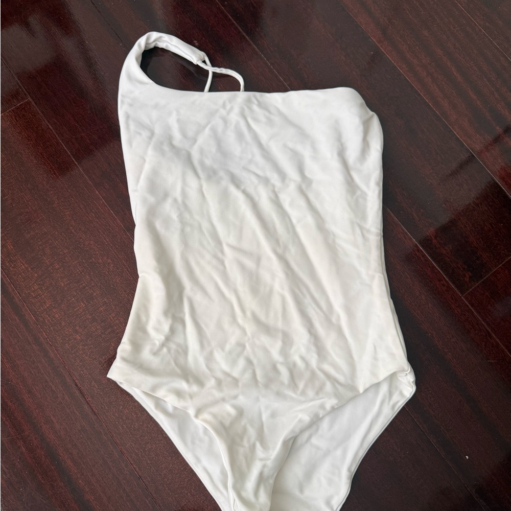 Jade Swim White One Shoulder One Piece